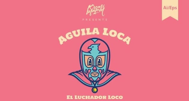 Aguila Loca: Bar and Lounge Logo Template