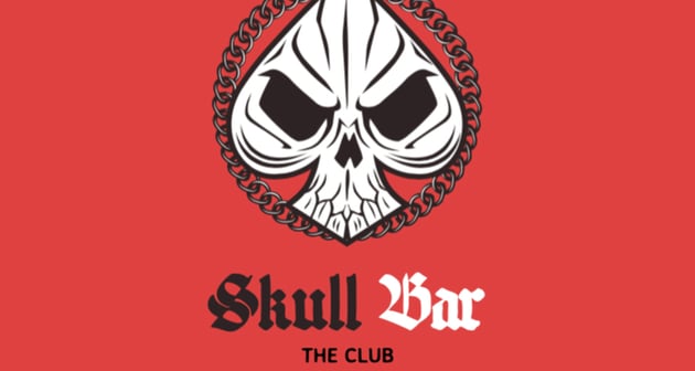 Biker Bar Logo Generator With Skull Ace Clipart