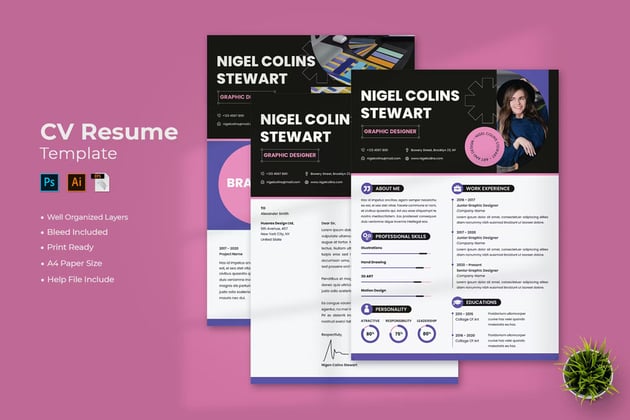 Modern Infographic CV Template