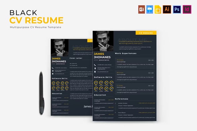 Black - CV Infographic Resume
