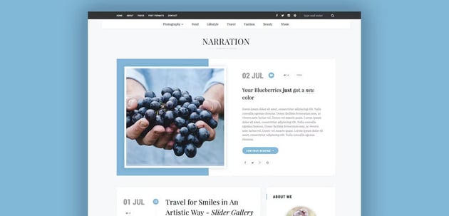 Narration is a responsive WordPress blog theme