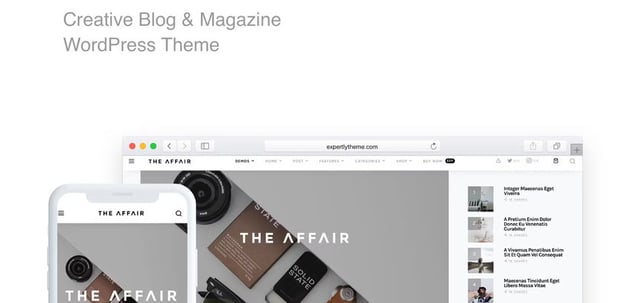 The Affair is a WordPress theme for personal blogs