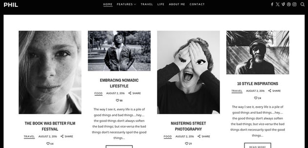The Blogger is a WordPress theme