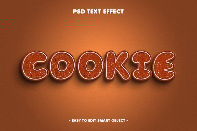 Cookie editable PSD text effect