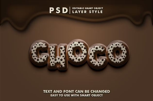 Choco editable PSD text effect