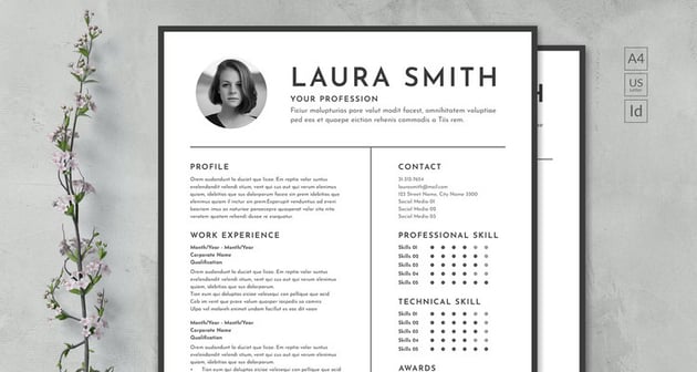 Monochrome Clean CV & Resume