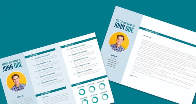 Simple Horizontal Resume and Cover Letter