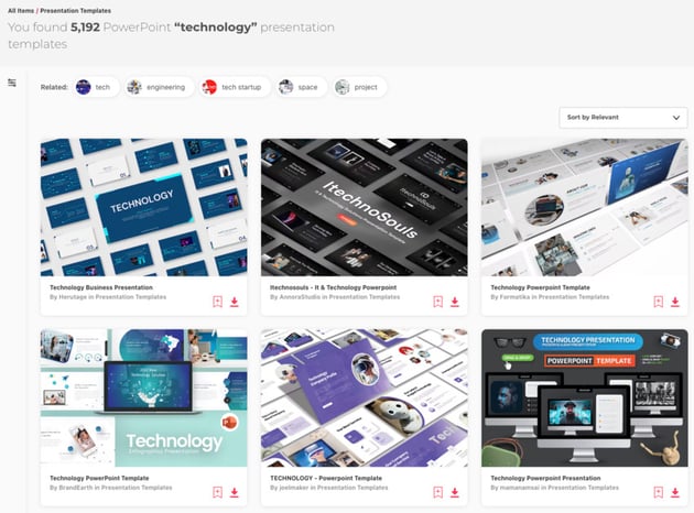 Thousands of new technology presentation PowerPoint templates from Envato Elements in 2022