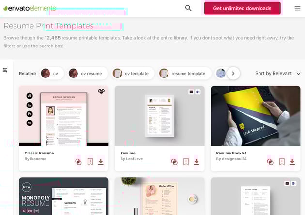 Best Resume Designs on Envato Elements