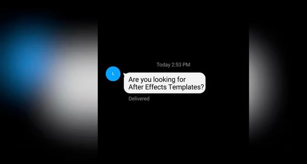 Black background with white text bubble and black text on top.