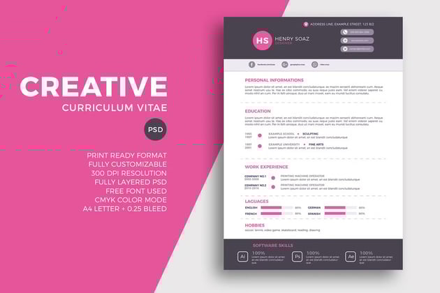 Creative Resume and CV Template 