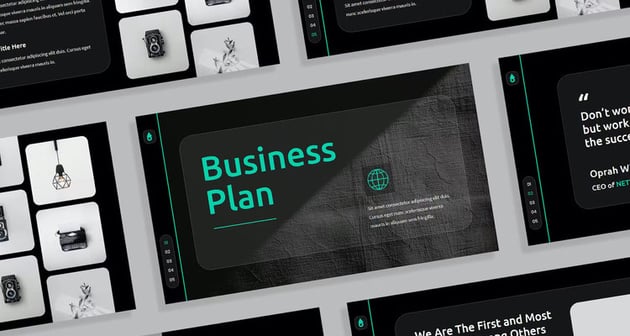 Simple Teal Black White Modern Corporate Profile