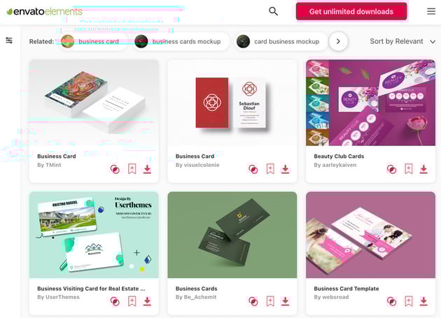 Envato Elements business cards