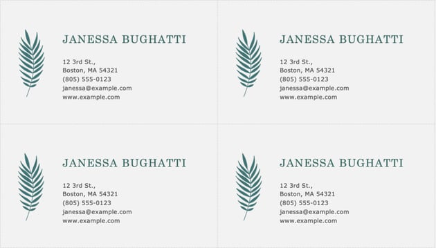 Botanical business cards