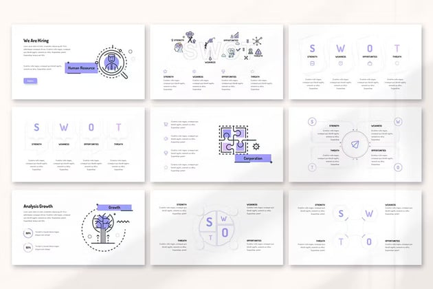 SWOT analysis template PPT