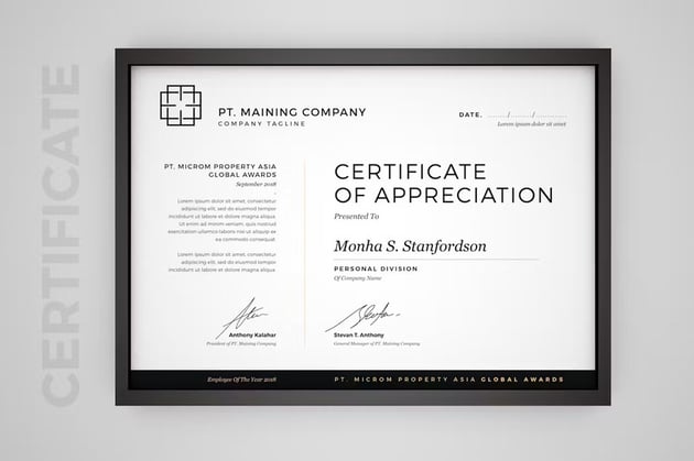 Modern MinimalistCertificate