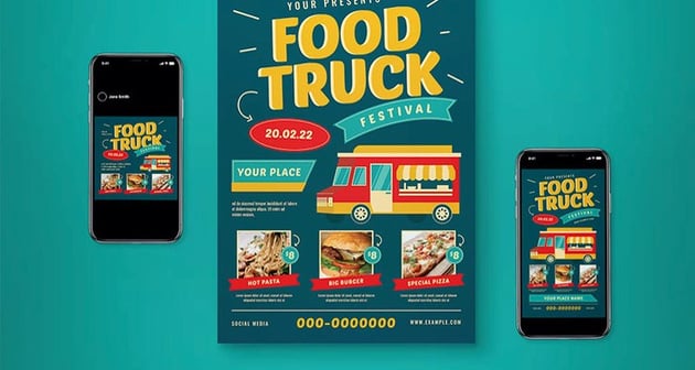Food Truck Menu Template Set