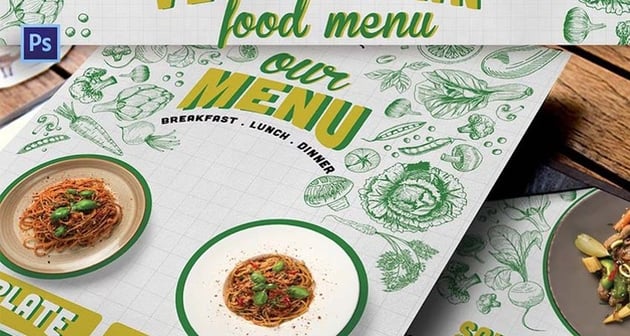 Vegetarian Food Menu (PSD)