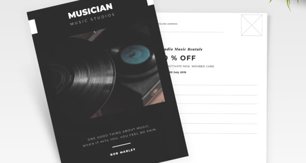 Music Postcard Flyer (AI, EPS, JPG)