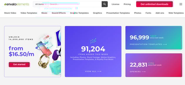 unlimited downloads of the best creative digital assets in Envato Elements