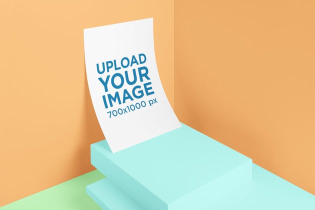 A4 Poster Mockup Featuring a Minimalistic Setting