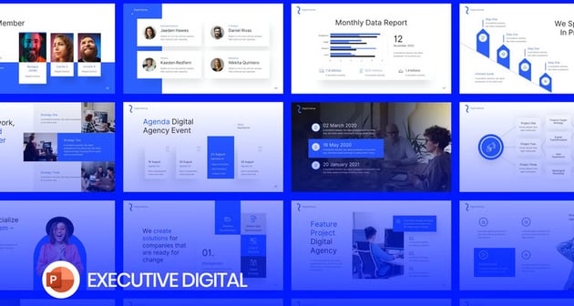 Executive Digital Startup Pitch Deck PowerPoint