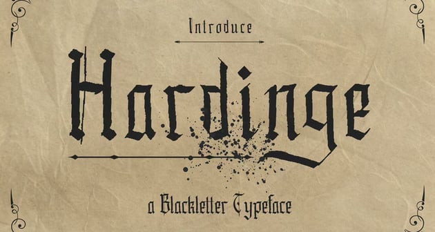 Hardinge Blackletter Style Typeface
