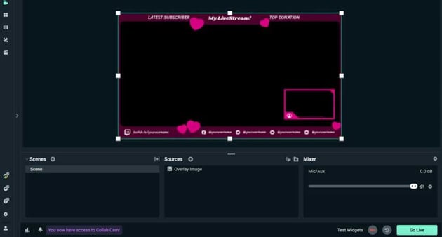 twitch overlay in OBS