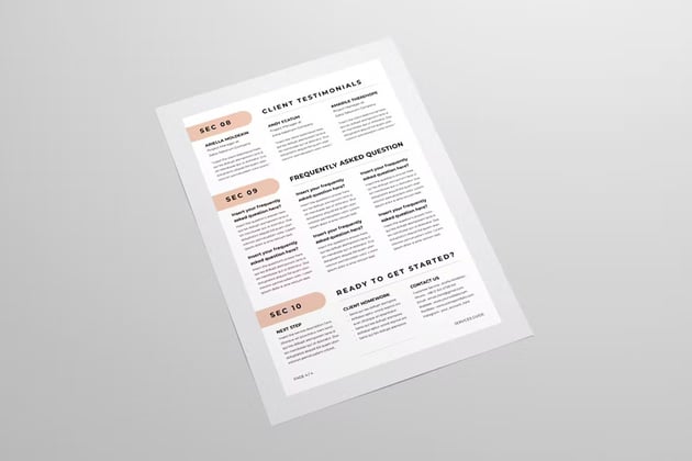 Services guide template for Word and InDesign