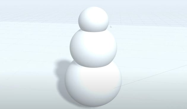 The body of the snowman.