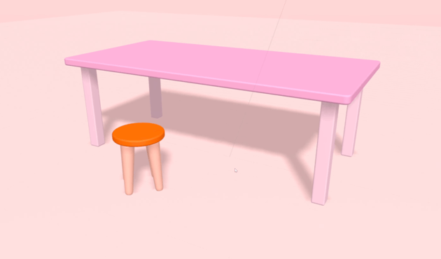 Finished table and chair set.