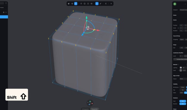 Click and hold down Shift to reduce the size.