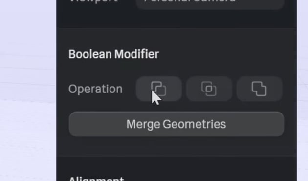 The three options of Boolean operations.