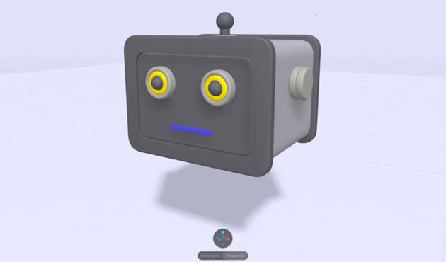 The finished structure of the robot head with the antenna.