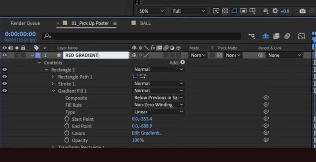 Animated poster in After Effects: Red Gradient.