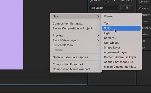 Adobe After Effects tutorial​: Solid background.
