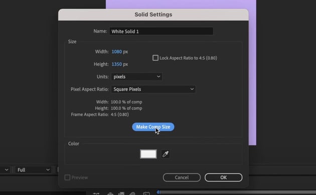 Adobe After Effects tutorial​: Make Comp Size.