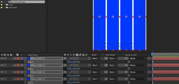 After Effects design: Scale down the copies.