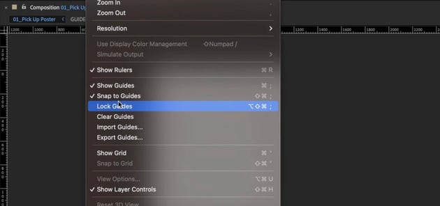 After Effects design: Lock guides.