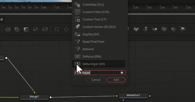 User Searching for Delta Keyer In Menu