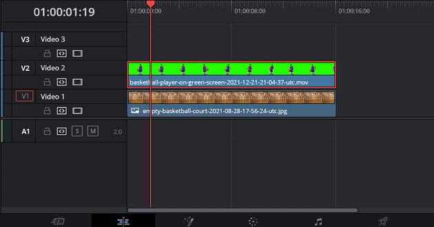 Place Basketball Player Layer On Top Of Basketball Court Background