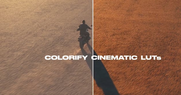Cinematic LUTs Pack Website Screenshot with DaVinci Resolve Filters.
