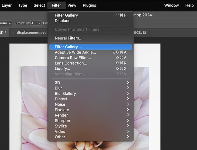 filter gallery effects simulate the gel print effect