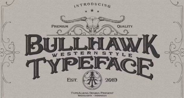 Bullhawk Western style lettering