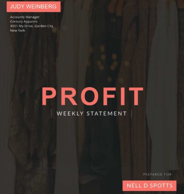 Weekly Profit Statement Report Template