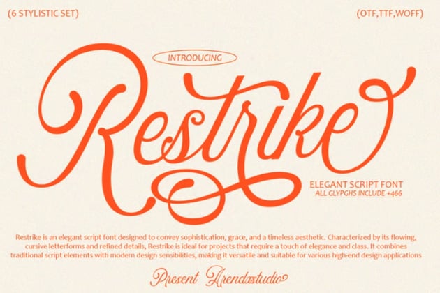 Restrike Elegant Script Font