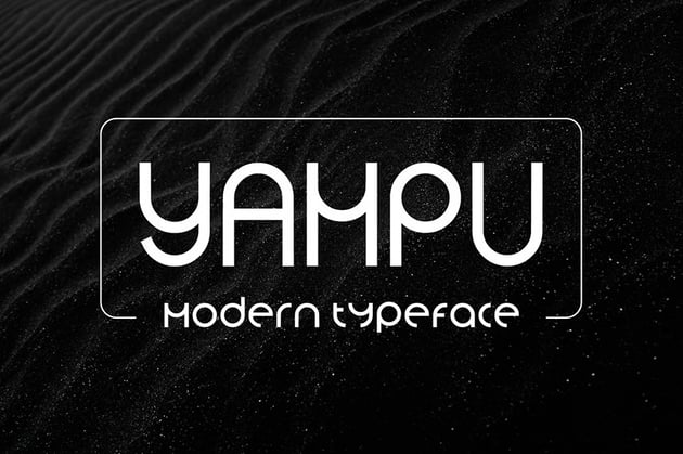 Modern Bauhaus alternative Yampu font featuring clean geometric letterforms