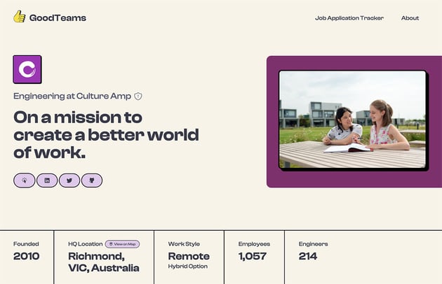 Good teams vacancy page