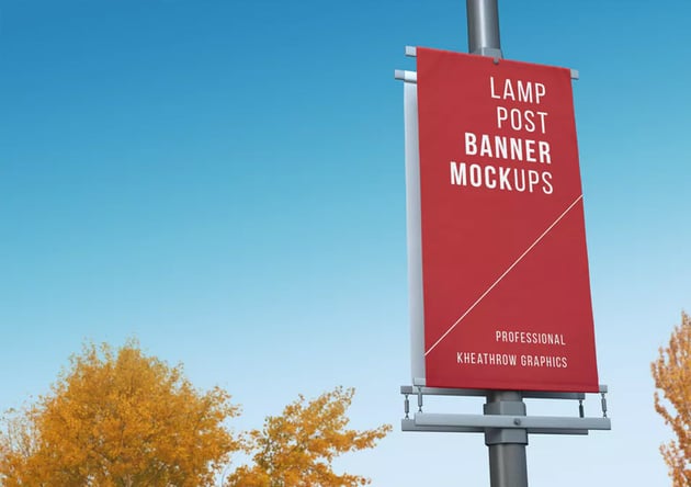 City Lamp Post Banners Mock-Ups Vol1