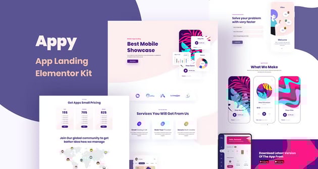 Appy SaaS & App Landing Page Elementor Template Kit